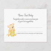Carte D'accompagnement Nom que bébé Teddy Ours et abeille (Devant)