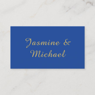 Carte D'accompagnement Noms de couple de calligraphie chic adorables bleu