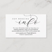 Carte D'accompagnement Nos détails Mariages et notre site Web, Modern Min (Devant)