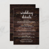 Carte D'accompagnement Nos détails Mariages, Rustic Navy Blue Script Encl (Devant / Derrière)