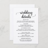 Carte D'accompagnement Nos détails Mariages, Script rustique, Kraft Brown (Devant / Derrière)