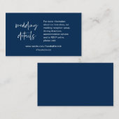 Carte D'accompagnement Nos détails mariages, site, RSVP, Navy Blue (Devant / Derrière)