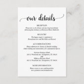 Carte D'accompagnement Nos détails, Script Mariage rustique (Devant)