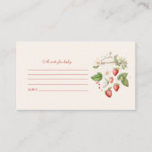Carte D'accompagnement Note Baby shower fraise pour bébé (Devant)