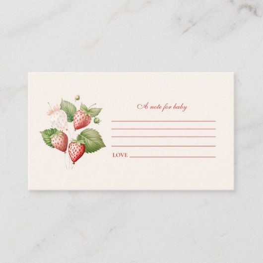 Carte D'accompagnement Note de Baby shower sucré au Berry mignonne pour b (Devant)