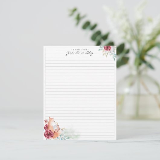 Carte D'accompagnement Note de grand-mère | Monogramme (Debout devant)