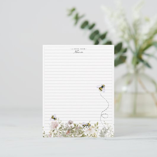 Carte D'accompagnement Note de grand-mère | Monogramme (Debout devant)