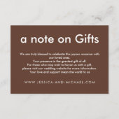 Carte D'accompagnement 💍 note d'harmonie rustique sur les cadeaux (Devant)