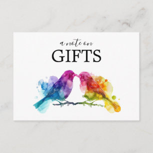 Carte D'accompagnement Note sur les Cadeaux Colibris Arc-en-ciel LGBTQ+