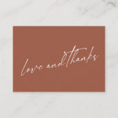 Carte D'accompagnement Note sur les cadeaux Écriture moderne en terre cui (Dos)