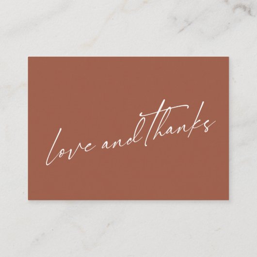 Carte D'accompagnement Note sur les cadeaux Écriture moderne en terre cui (Dos)