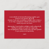 Carte D'accompagnement Note sur les cadeaux Élégance pétale Scarlet (Dos)