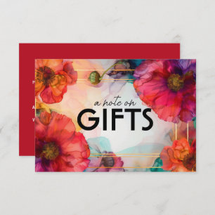 Carte D'accompagnement Note sur les cadeaux Élégance pétale Scarlet