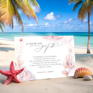 Carte D'accompagnement Note Sur Les Cadeaux Mariages Sous-Eau Souhaitent 