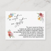 Carte D'accompagnement Note sur les cadeaux peints Mariage Fleur sauvage (Devant)