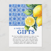 Carte D'accompagnement 🌈 Note sur les cadeaux Romance Azul & Limone (Devant)