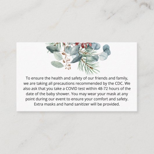 Carte D'accompagnement Notes personnalisées de Noël à feuillage persistan (Devant)