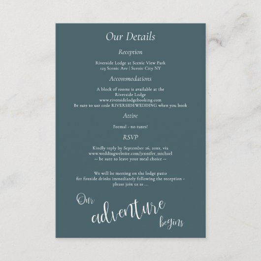 Carte D'accompagnement Notre aventure commence lac dans les montagnes dét (Devant)