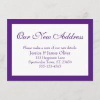 Notre Nouvelle Adresse Élégante Bordée de Violet e