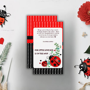 Carte D'accompagnement Notre petit amour Bug rouge Baby shower noir