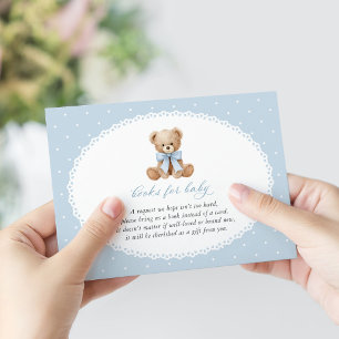 Carte D'accompagnement Nounours, Arc, Points Bleus, Livres Pour Bébé