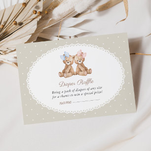 Carte D'accompagnement Nounours, Arc, Points noirs beige, Tirage de couch
