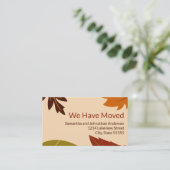 Carte D'accompagnement Nous Avons Déménagé Les Feuilles D'Automne En Mouv (Debout devant)