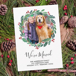 Carte D'accompagnement Nous avons déménagé Nouvelle Maison Verdure Wreath