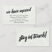 Carte D'accompagnement Nous Avons Déplacé Des Cercles Blancs Pale Vert Ca (Devant / Derrière)