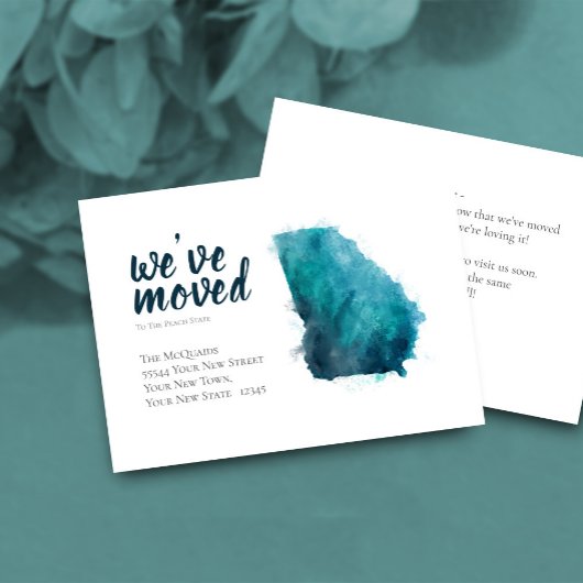 Carte D'accompagnement Nous avons déplacé l'aquarelle Georgia Moving Fair