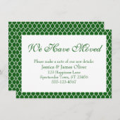 Carte D'accompagnement Nous avons déplacé Preppy White Ogee Motif sur Gre (Devant / Derrière)