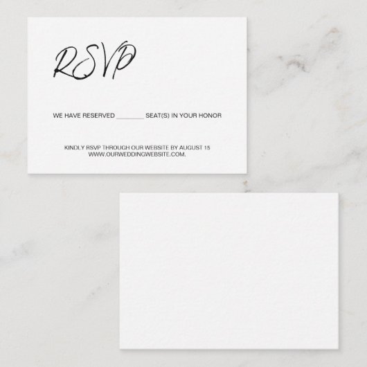 Carte D'accompagnement Nous avons réservé des sièges pour vous budget mod (Devant / Derrière)