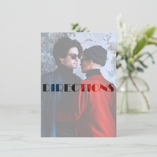 Carte D'accompagnement Nous faisons Urbaine Automne Mariage Directions (Debout devant)