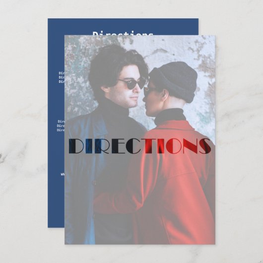 Carte D'accompagnement Nous faisons Urbaine Automne Mariage Directions (Devant / Derrière)