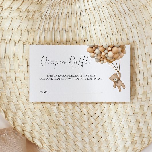 Carte D'accompagnement Nous Pouvons Attendre Teddy Billet Balloon Raffle