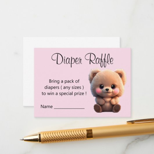 Carte D'accompagnement Nous pouvons Bearly Wait Baby shower ours en peluc (Devant/Arrière en situation)