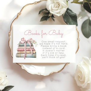 Carte D'accompagnement Nouveau chapitre Livres à ruban rose pour bébé