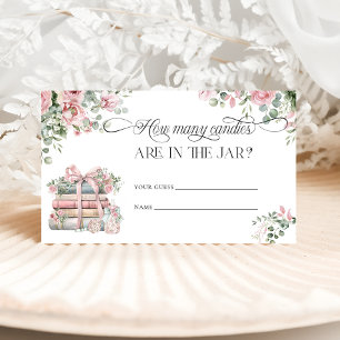 Carte D'accompagnement Nouveau Chapitre Rose Floral Combien de bonbons