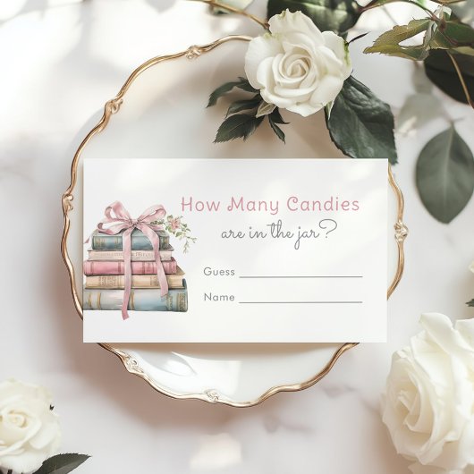 Carte D'accompagnement Nouveau chapitre Ruban rose Combien de bonbons jeu