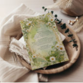 Carte D'accompagnement Nouveau Mariage vert ivoire Daisies