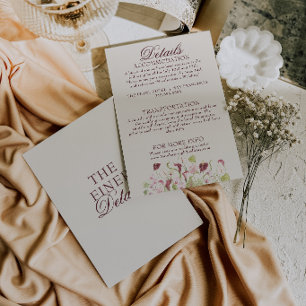 Carte D'accompagnement Nouvel Art Aquarelle Détails de Mariage Floral