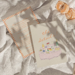 Carte D'accompagnement Nouvel Art détails de mariage à l'aquarelle dessin