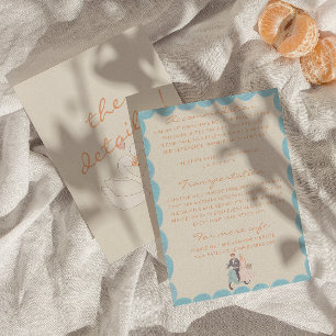 Carte D'accompagnement Nouvel Art Détails de mariage de destination dessi
