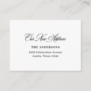 Carte D'accompagnement Nouvelle adresse insérée Calligraphie Luxe Class
