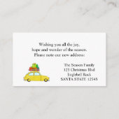 Carte D'accompagnement Nouvelle adresse Voiture de Noël classique (Dos)