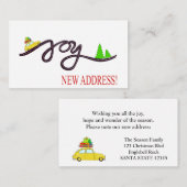 Carte D'accompagnement Nouvelle adresse Voiture de Noël classique (Devant / Derrière)