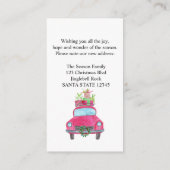 Carte D'accompagnement Nouvelle adresse Voiture de Noël classique (Dos)