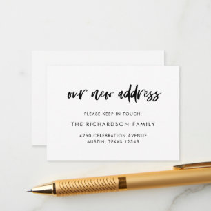 Carte D'accompagnement Nouvelle insertion d'adresse Script Décontracté