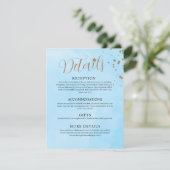 Carte D'accompagnement Nuages Bleus Pastel Aquarelle Mariage  (Debout devant)