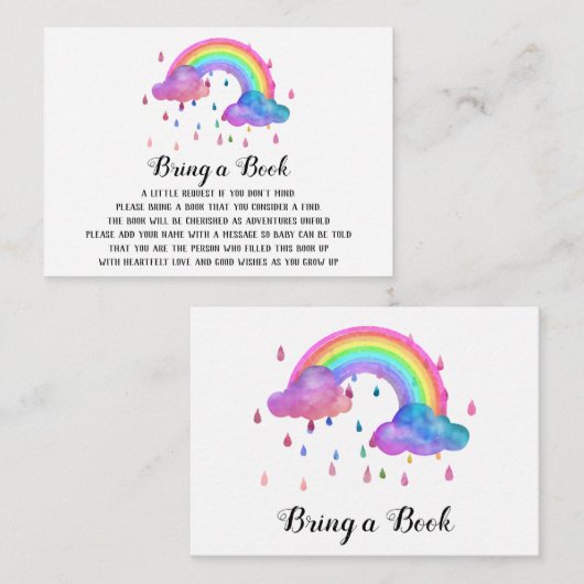 Carte D'accompagnement *~* Nuages Pluie gouttes Arcs-en-ciel Apportez un  (Devant / Derrière)